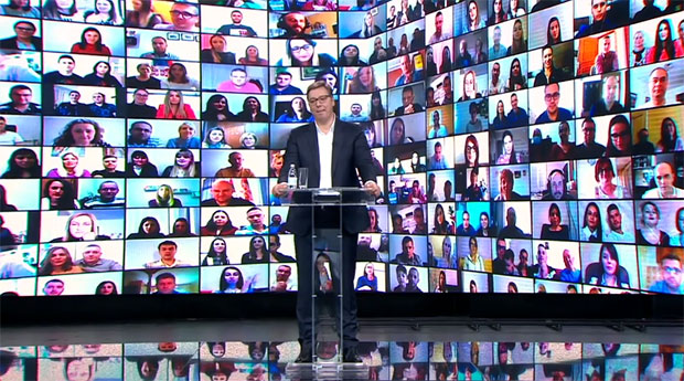 Вучић се обратио грађанима на другом онлајн скупу: Када радимо и боримо се НИКО не може да нас победи, 2025. године имаћете плату 900 евра (ВИДЕО)